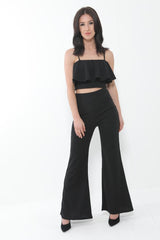 Frill Cami Top And Wide Leg Trouser Set