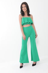 Frill Cami Top And Wide Leg Trouser Set