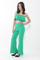 Frill Cami Top And Wide Leg Trouser Set