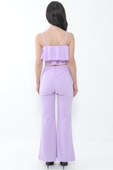 Frill Cami Top And Wide Leg Trouser Set