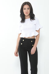 Franje zoom en mouw crop top