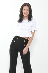 Franje zoom en mouw crop top