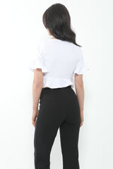 Franje zoom en mouw crop top