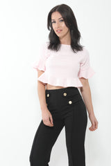 Franje zoom en mouw crop top