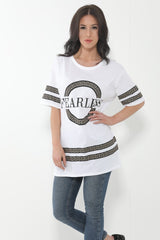 Oversized Fearless Slogan Print T Shirt