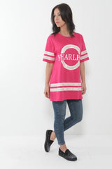 Oversized Fearless Slogan Print T Shirt