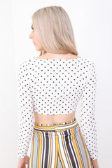 Tie Knot Polka Dot Crop Top