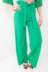 Wijd been papieren zak taille broek