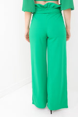 Wijd been papieren zak taille broek