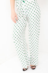 Chiffon Crepe Polka Dot Wide Leg Trousers