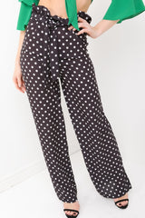 Chiffon Crepe Polka Dot Wide Leg Trousers