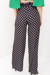 Chiffon Crepe Polka Dot Wide Leg Trousers