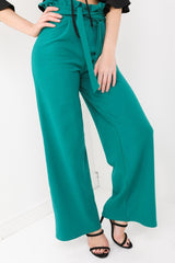 Wijd been papieren zak taille broek