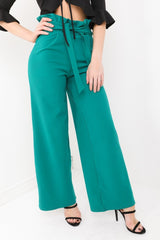 Wijd been papieren zak taille broek