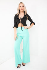 High Waisted Flare Trousers