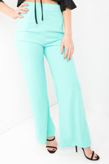 High Waisted Flare Trousers