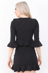 Frill Detail Top And Skirt Co-Ord