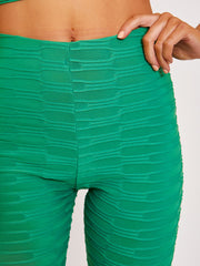 Pleated Jersey Crop Top & Flared Trouser Co-ord