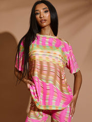 Space Dye Swirl Oversized Top & Flare Trouser Co-ord