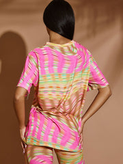 Space Dye Swirl Oversized Top & Flare Trouser Co-ord