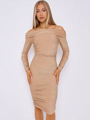 Lurex Ruch -Bardot -Kleid