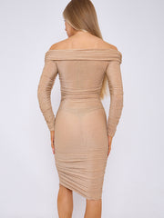 Lurex Ruch -Bardot -Kleid