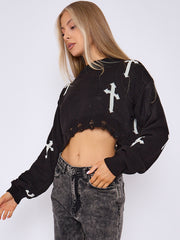 Kruzifix -Detail gestrickter Kumpelspringer