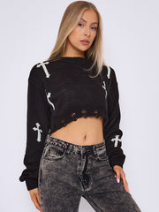 Kruzifix -Detail gestrickter Kumpelspringer