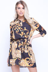 Barockmuster -Druckhemdkleid