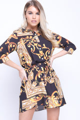 Barockmuster -Druckhemdkleid