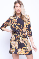 Barockmuster -Druckhemdkleid