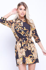 Barockmuster -Druckhemdkleid