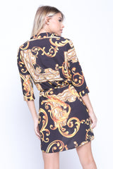 Barockmuster -Druckhemdkleid