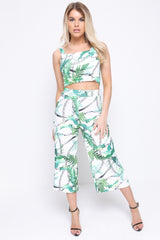 Botanic Chain Print Crop Top And Culotte Co-ord