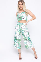 Botanic Chain Print Crop Top And Culotte Co-ord