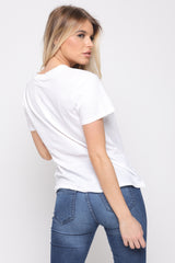 Applique Girl Face T-Shirt With Tassels