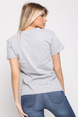 Applique Girl Face T-Shirt With Tassels