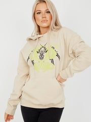 Poison Love Graphic Fleeced Hoodie