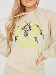 Poison Love Graphic Fleeced Hoodie