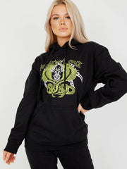 Poison Love Graphic Fleeced Hoodie