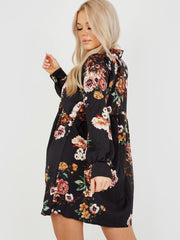 Oversized bloemenprint shirtjurk