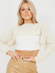 Jersey de punto de manga de punto de cable