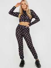 Square Check Cropped Hoodie & Trouser Co-ord