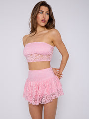 Slinky Ruched Bandeau Crop Top & Skort Coord (copia)