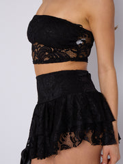 Slinky Ruched Bandeau Crop Top & Skort Coord (copia)