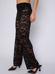 Lace Detail Padded Bralet Crop Top & Flare Trouser Co-ord