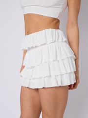 Multi Layered Frill Slinky Skirt & Crop Top Co-ord