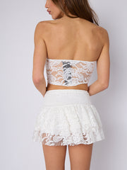 Slinky Ruched Bandeau Crop Top & Skort Coord (copia)