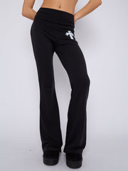 Crucifix Detail Crop Top & Flare Hosen Co-ordte