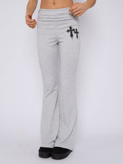 Crucifix Detail Crop Top & Flare Hosen Co-ordte